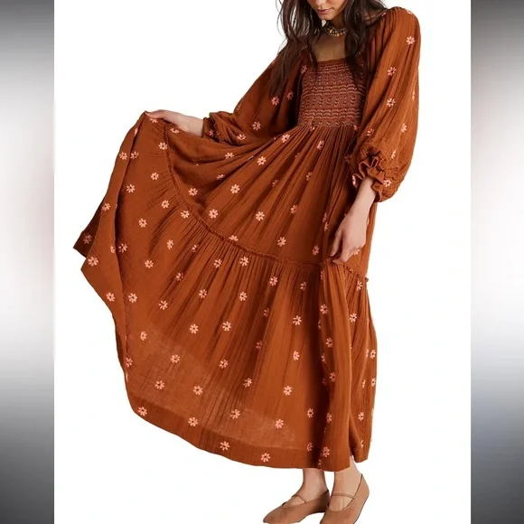 RARE Free People | Dahlia Embroidered Maxi Dress | XS - Picture 5 of 16